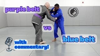 Narrated BJJ Roll with A Blue Belt and Purple Belt with some Lo Fi Music