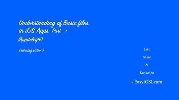 #Appdelegate #LifeCycleOfiOSApp  Files in iOS App part -1 // iOS learning video 3