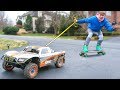 HUGE RC CAR SKATEBOARD PULL!! (WILL THIS WORK?)