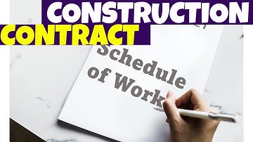 Schedule of Work in Construction Contract