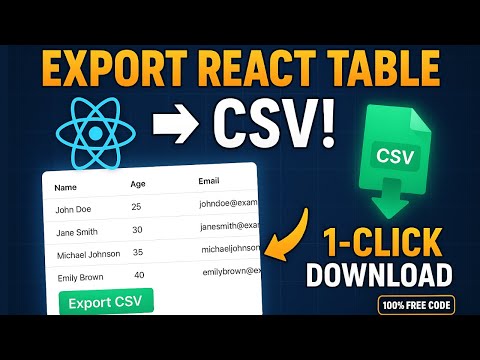🧾 Add Export to CSV Button in React Table in 5 Minutes ⏱️