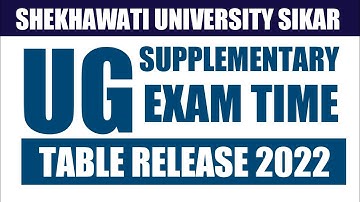 UG SUPPLEMENTARY Exam Time Table 2022 - Shekhawati University Sikar #PDUSUKiJankari