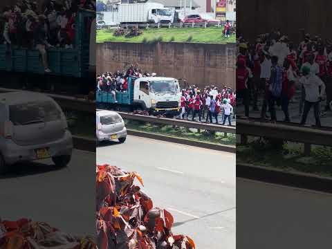 Arsenal funs takes over Thika super highway