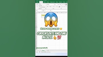 Current Date and time in excel || excel tricks 👍 #excelformula #tricks #exceltips #trending #yt