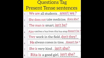 question tag - PRESENT TENSE