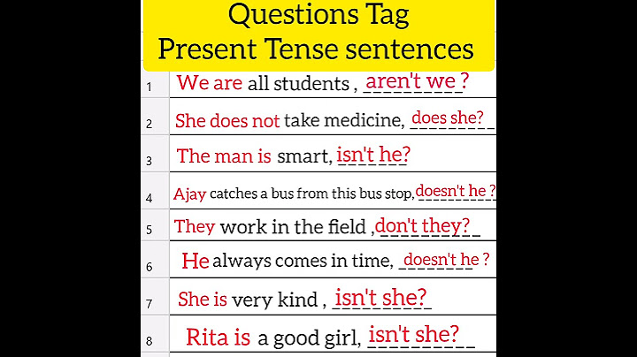 question tag - PRESENT TENSE