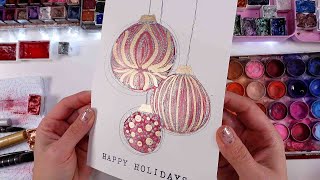 IN OLD STYLE ✨ Painting Traditional Watercolour Ornaments Greeting Card @skrimwatercolors