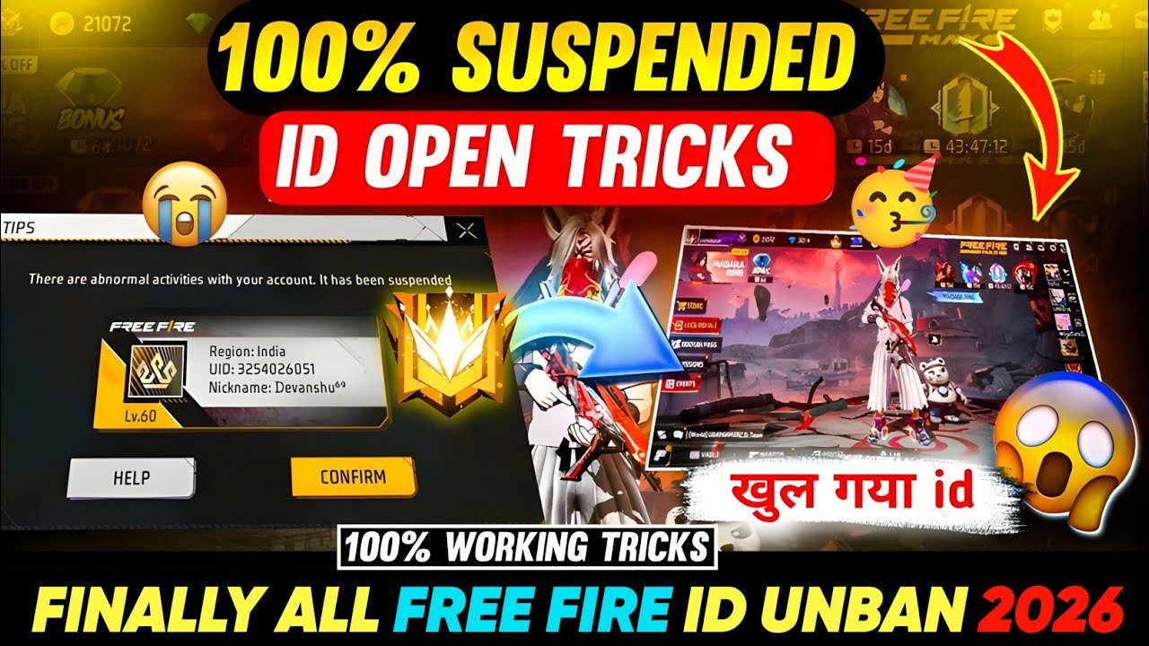 how to recover free fire suspended account | free fire suspended id ko unban kaise kare | 🥳| 100% 