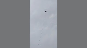 TETHERED DRONE EQUIP WITH 6KW TETHER POWER STATION AND OPTIC FIBER #tetherstation #tethereddrone