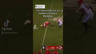 Tony Romo think this a fumble from Patrick Mahomes tiktok #shorts