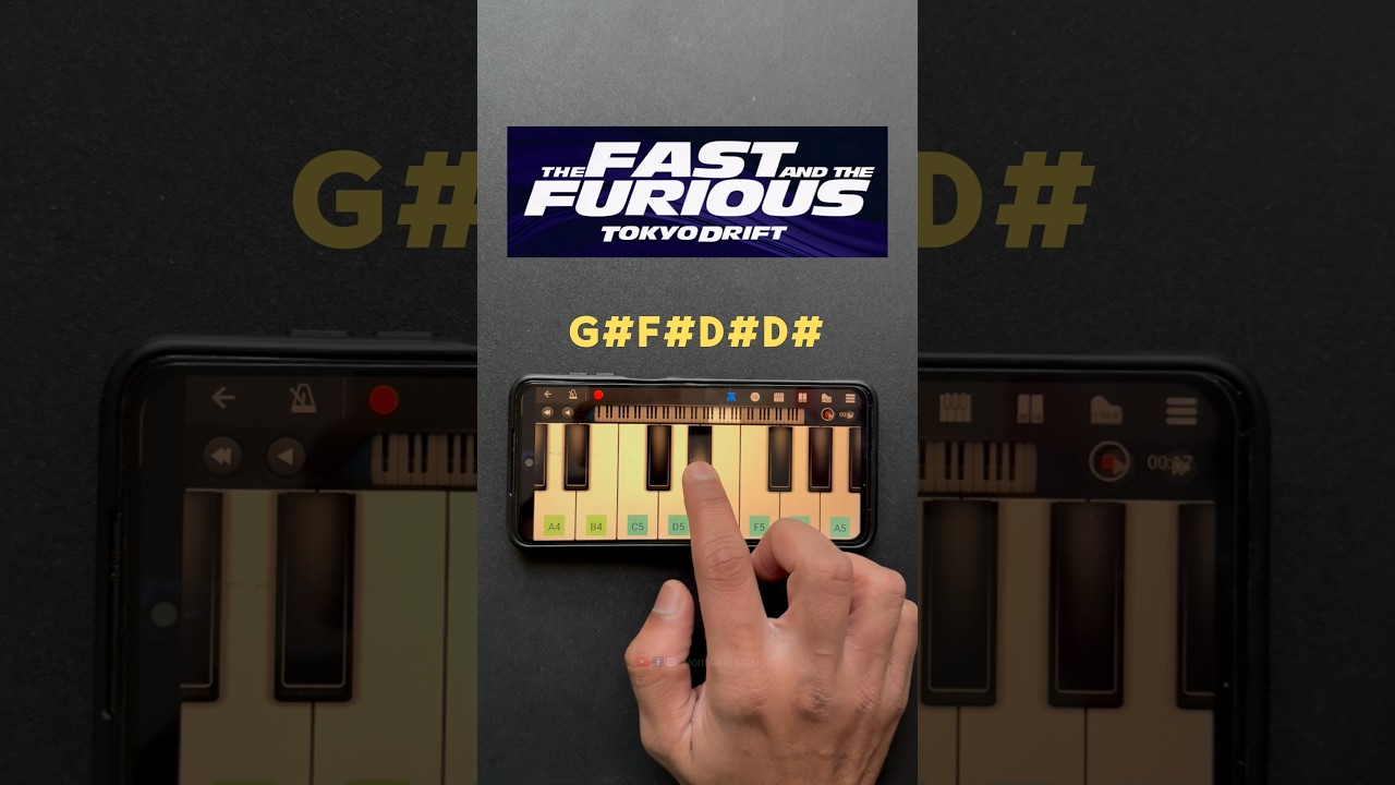 Tokyo Drift🔥 Fast and the Furious❤️ Easy Onefinger Mobile Piano👆🏻🎹 