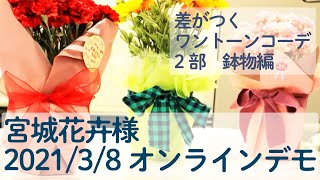 20210308 宮城花卉様 オンラインデモ第２部「差が付くワントーンコーデ鉢物編」｜東京リボンpresents