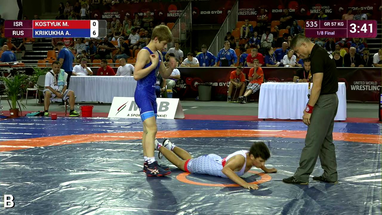 1/8 GR - 57 kg: M. KOSTYUK (ISR) v. A. KRIKUKHA (RUS)