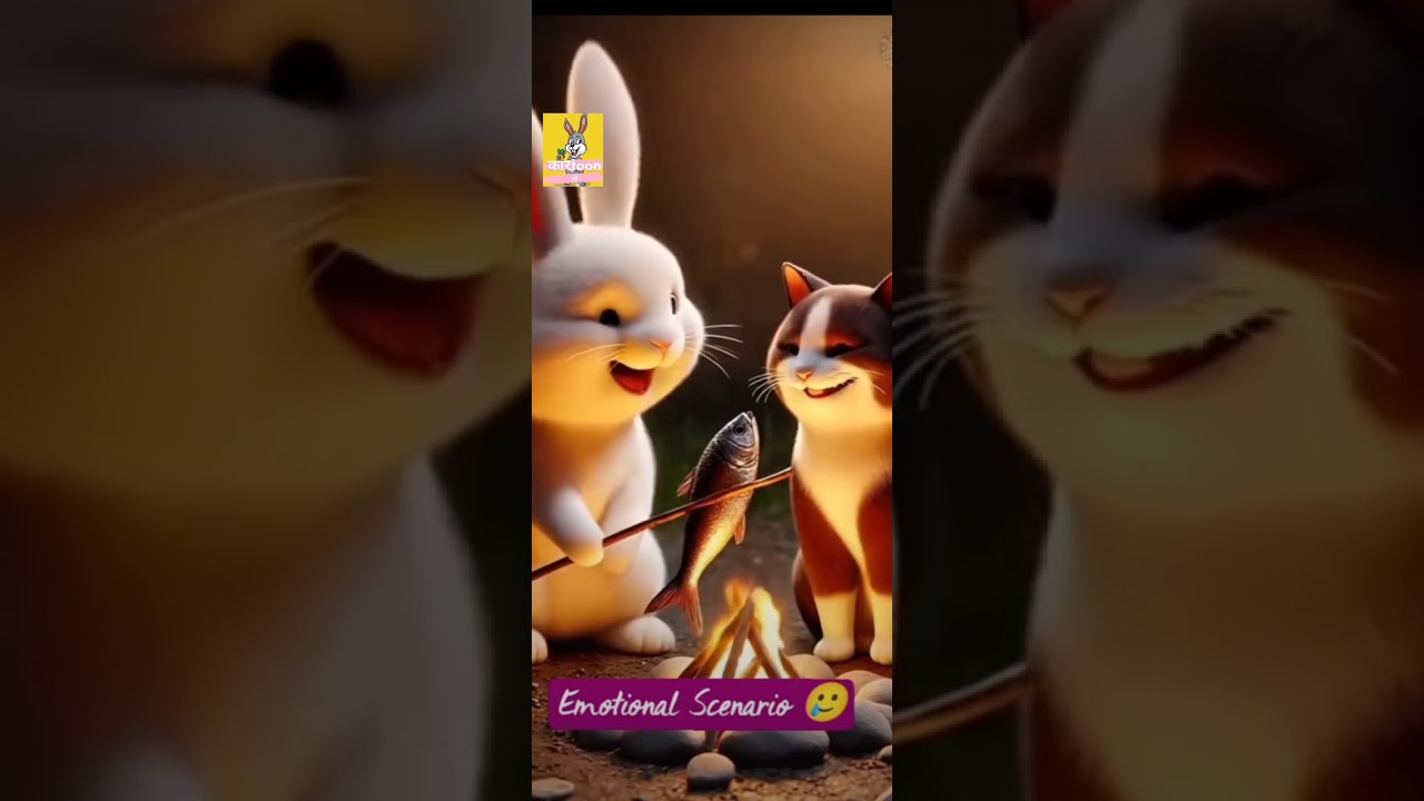 Cat and rabbit friendship