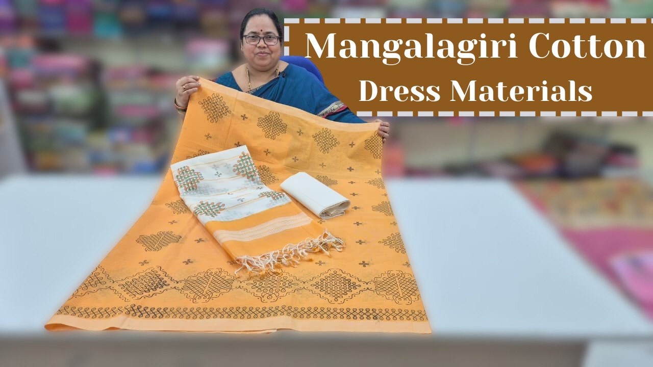 Mangalagiri Cotton Printed Dress Materials || Wholesale Shop || GSR HANDLOOMS