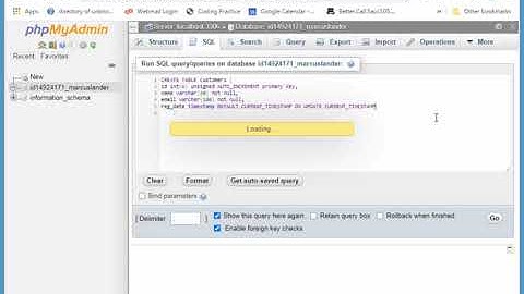 SQL Statement in phpMyAdmin