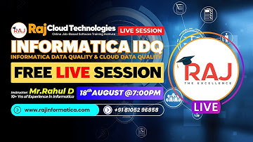 Informatica IDQ & CDQ (Informatica Data Quality) Real time demo session By Rahul from Raj Cloud Tech