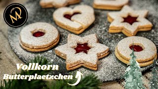 Vollkorn Butterplätzchen - schnelle Weihnachtsplätzchen - Weihnachtskekse selber backen ✨