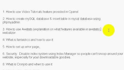 CPanel Hosting Video Tutorial