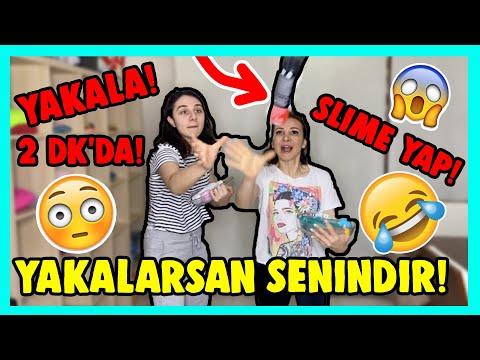 YAKALARSAN SENİNDİR SLİME CHALLENGE AYAKTA SLİME KAPMA YARIŞMASI! Bidünya Oyuncak