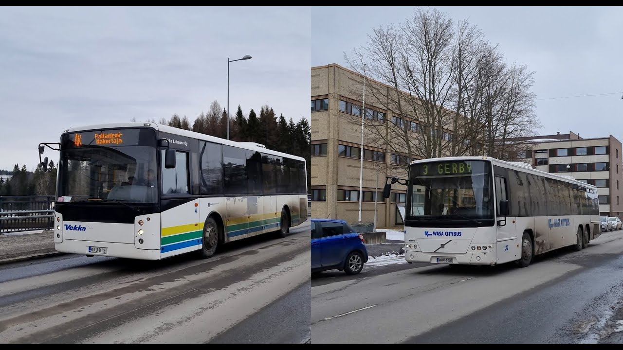 Buses in Kajaani and Vaasa, Finland - Spring 2022
