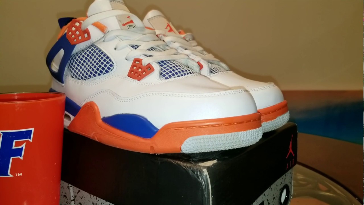 Dhgate Unboxing & Review Jordan Retro 4 University of Florida PE - YouTube