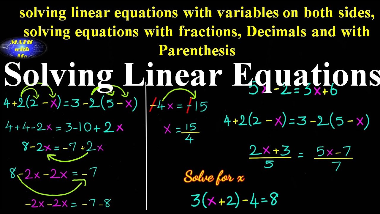 How to solve linear Equation, Solving Linear Equations,Easy way to ...