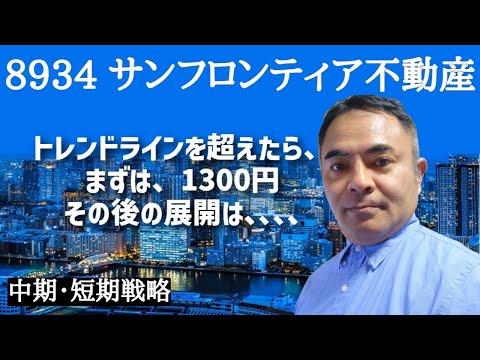 【8934 サンフロンティア不動産】トレンドラインを越えれば、まずは1300、その後の展開は？