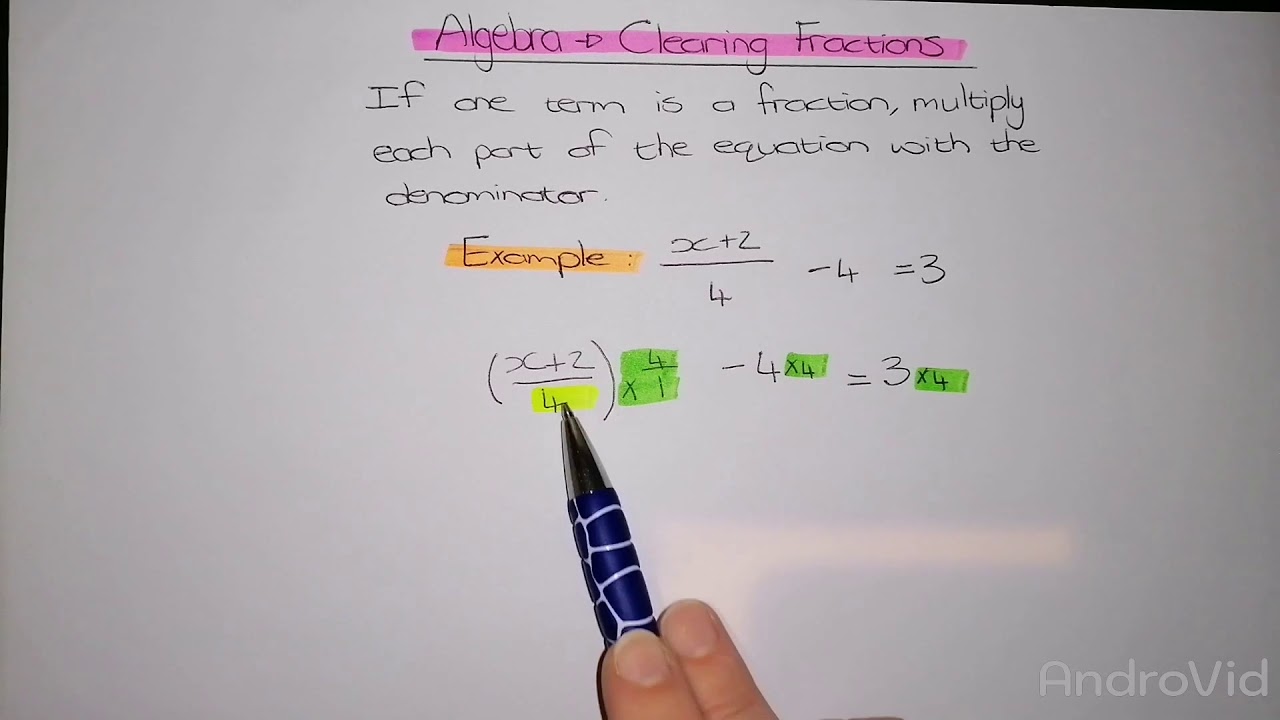 Solving Equations By Clearing Fractions In Algebra YouTube Solving Equations By Clearing Fractions In Algebra YouTube