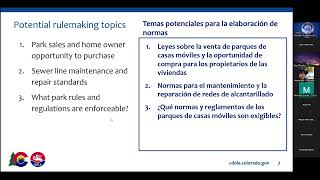 Mobile Home Park Oversight Program Public Meeting on Proposed Rulemaking September 10, 2026
