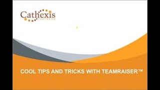 WEBINAR  Cool Tips and Tricks with TeamRaiser screenshot 2