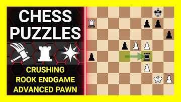Chess Puzzles to Practice. Themes: Crushing, Rook endgame, Advanced pawn. Learn Chess