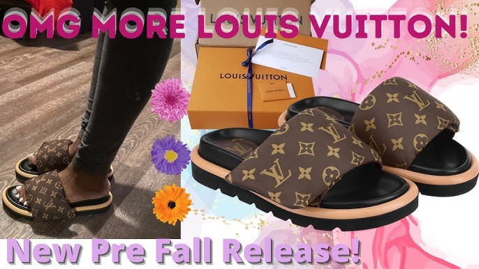 Sunbath Mules Women Shoes Slides Waterfront mule women's shoe Louis Vuitton  LV box opening review 