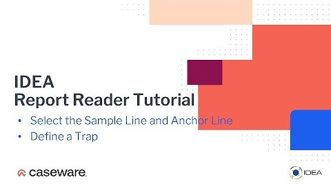 Select Sample Line and Define Trap | IDEA 12 Report Reader Tutorial (EN)
