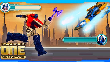 Optimus Primes Retro Side Scroller Battle! #transformersone