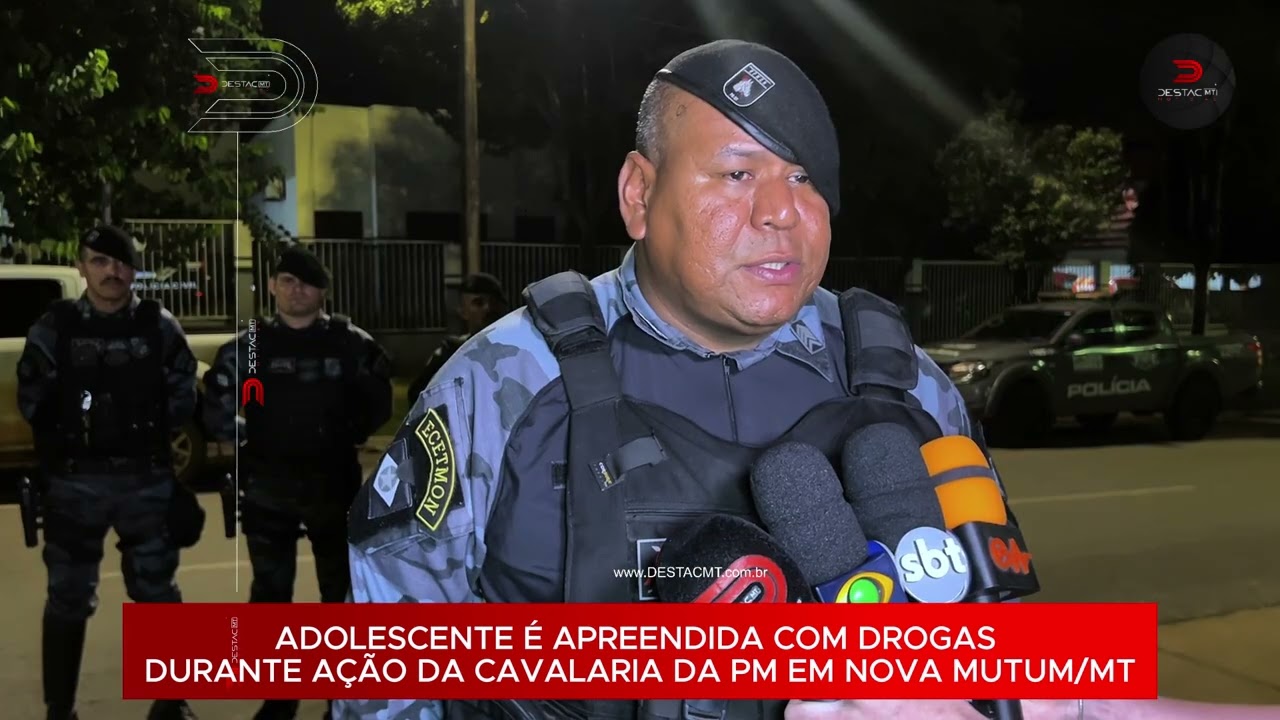 Adolescente é apreendida com drogas durante ação da Cavalaria da PM em Nova Mutum/MT