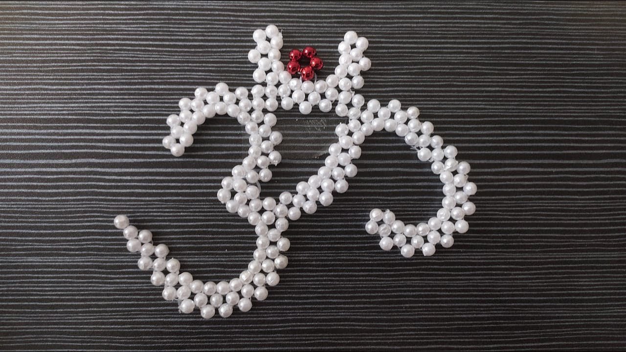 How to make beaded Om| चैत्रांगण मधील मोत्याने विणलेले ओम | #ChaitranganRangoli