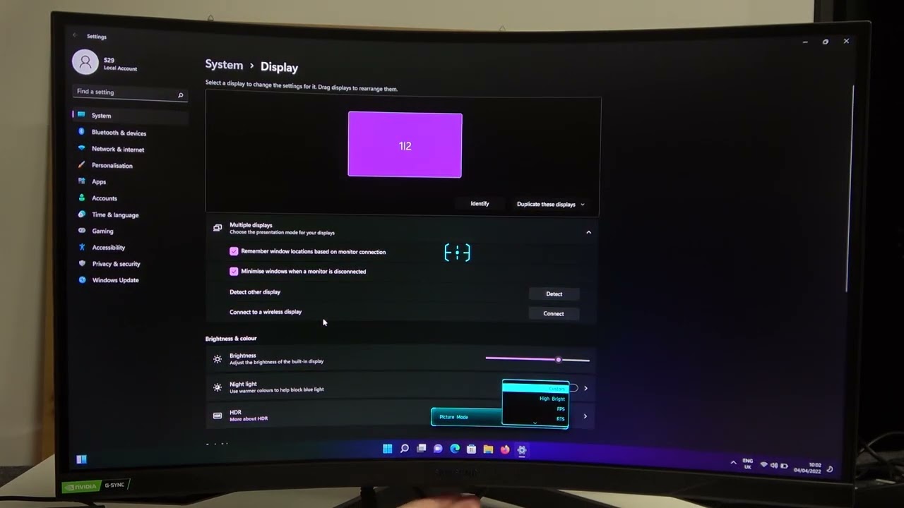 How to Change Picture Modes Samsung Odyssey G7? - YouTube