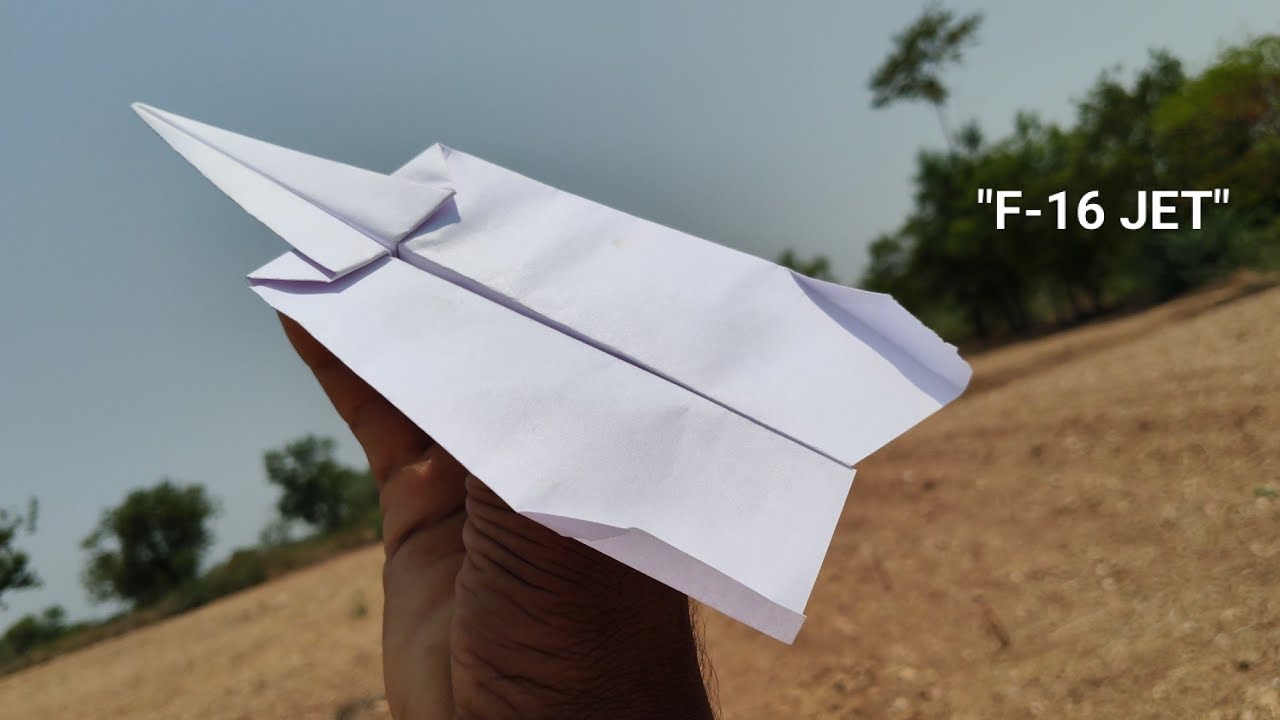 How to Make the BEST Paper Airplane that Flies Far (F-16 Jet Fighter ...