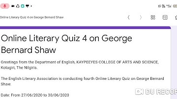 Online Literary quiz,score 80%,get free e-certificate ,c description &comments box link frds 👇