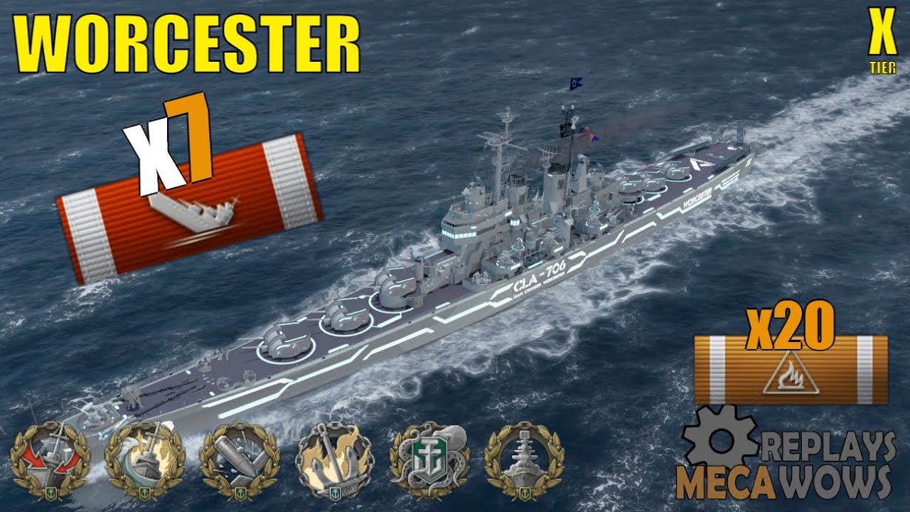 Worcester 7 Kills & 267k Damage | World of Warships Gameplay