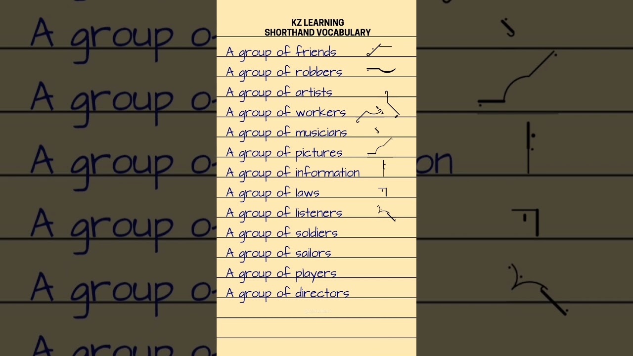 Groups of Everything in Pitman Shorthand 