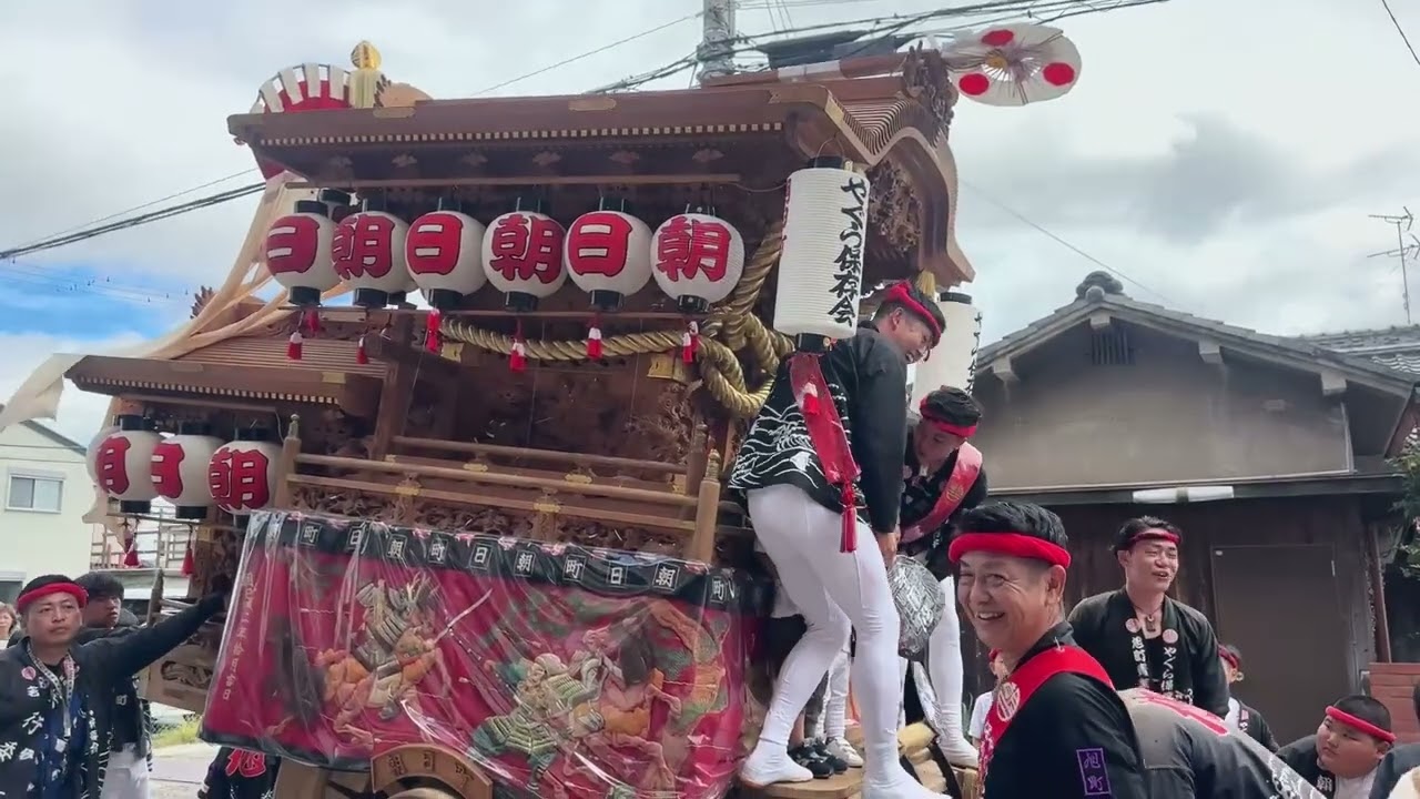 大阪府阪南市秋祭り子ども曳き尾崎駅前曳行2025年10月13日