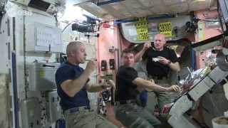 Space Station Astronauts Eat a Floating Dinner | ISS Science Video