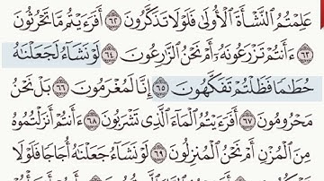 القرآن الكريم سورة الواقعة من الآية 57 وحتى الآية  74