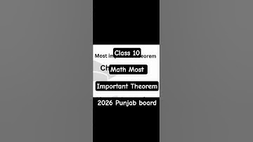 Class 10 Math Most important theorem 2026 Punjab Board | #explorepage #viral #trending  #foryou #mit