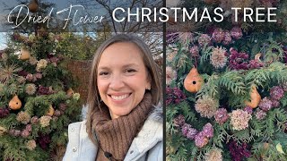 Dried Flower Christmas Tree for the Birds🎄Wildlife Tree with Flowers, Gourds, Seeds, & Hydrangeas!