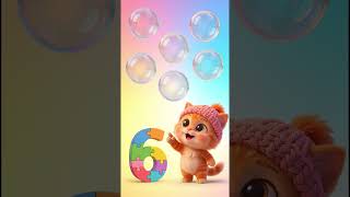 Number 6 and 7 for Kids | Cute Kitty Learns to Count #shorts