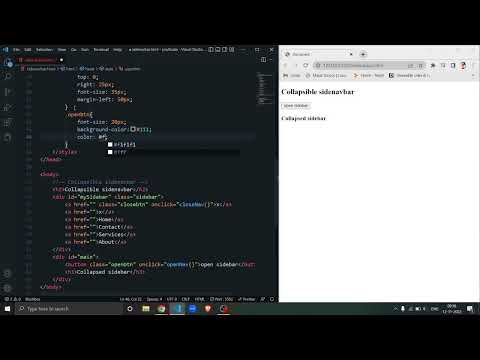 collapsible sidenavbar | collapsed sidebar CSS