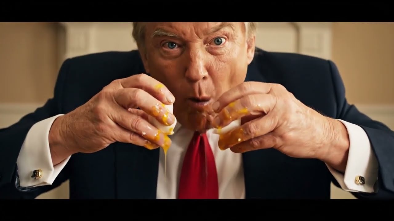 Greedy Trump Destroys Raw Eggs | ASMR Food Challenge